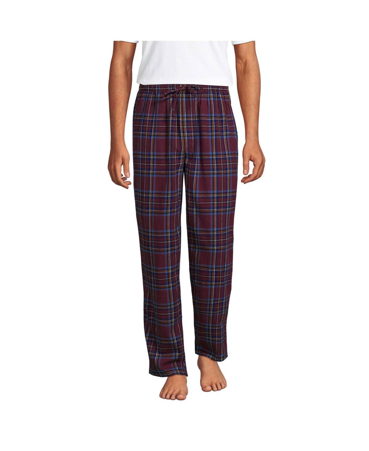 Mens Lands End Flannel Pajama Sleep Pants Deep Blue Product Image