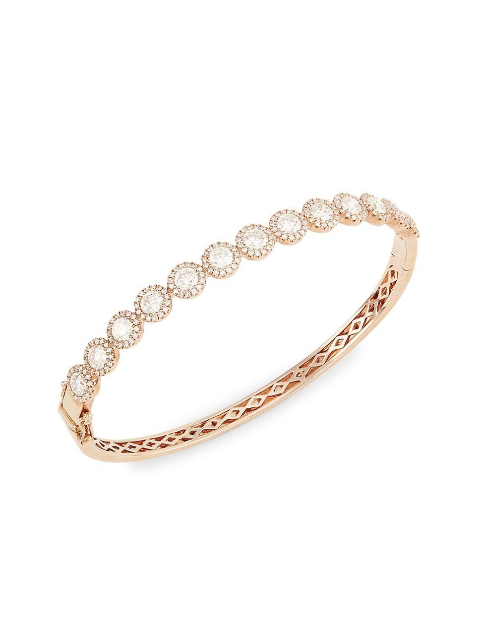 Womens 14K Rose Gold & 3.17 TCW Diamond Bangle Product Image