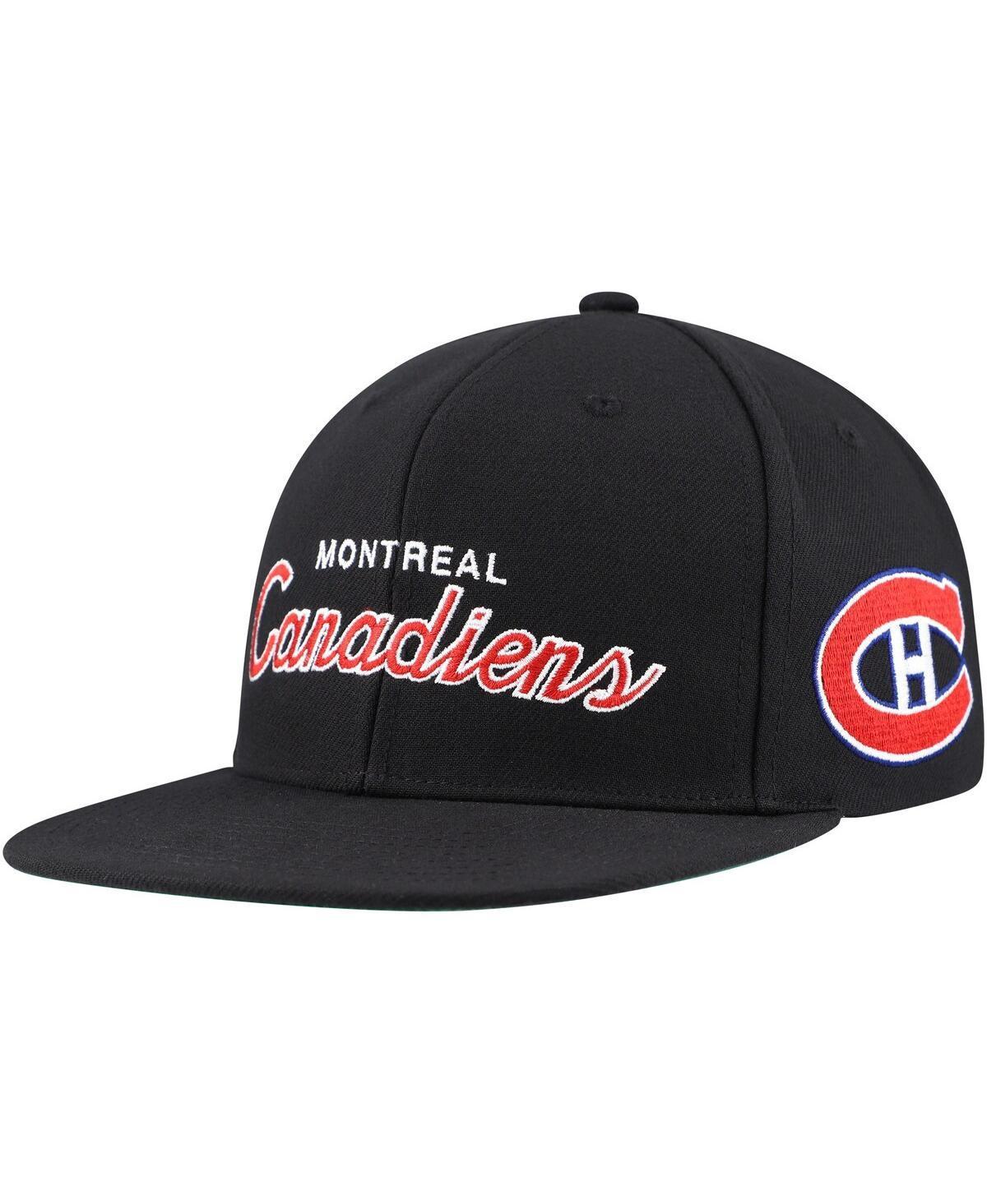 Mens Mitchell & Ness Black Montreal Canadiens Core Team Script 2.0 Snapback Hat Product Image