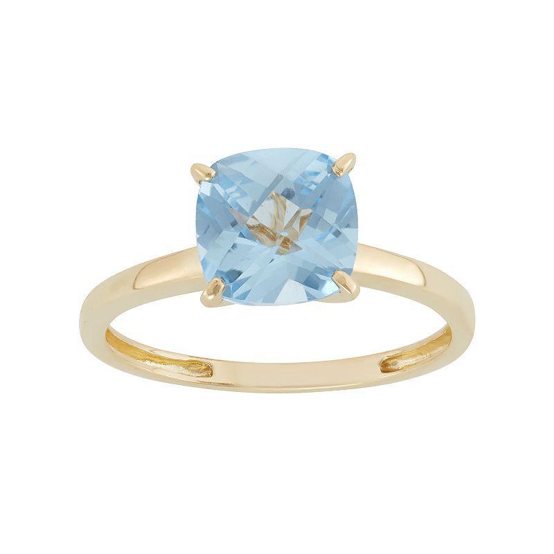 Designs by Gioelli Lab-Created Aquamarine 10k Gold Ring, Womens, Blue Product Image