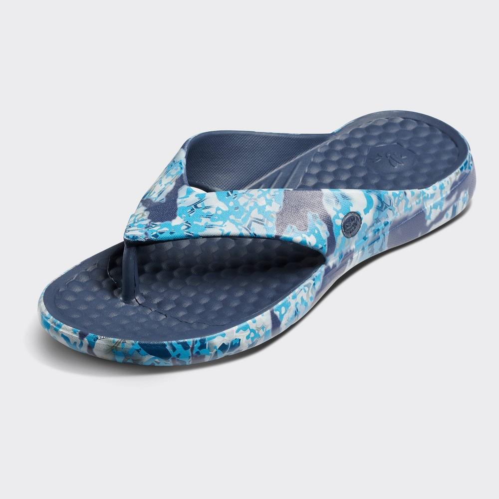 Joybees Adult Casual Flip Sandals - Dark Blue/Light Blue 10 Product Image