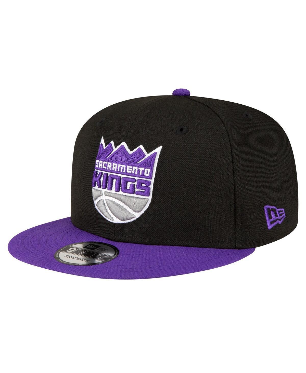 Mens New Era Black Sacramento Kings Official Team Color 2Tone 9FIFTY Snapback Hat - Black Product Image