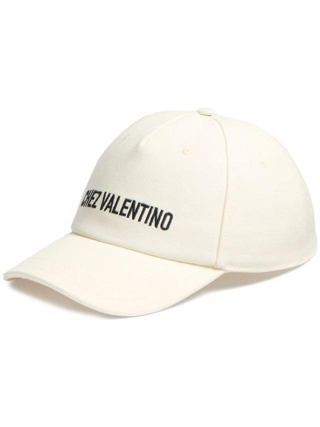 VALENTINO GARAVANI Logo-embroidered Cap In Neutrals Product Image