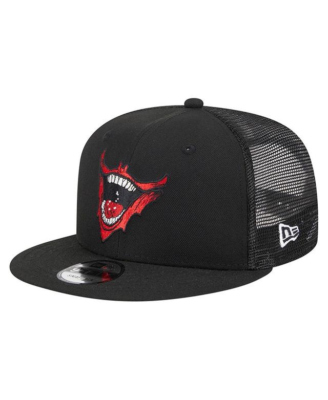 Mens New Era Black Batman Joker Mesh Trucker 9FIFTY Snapback Hat Product Image