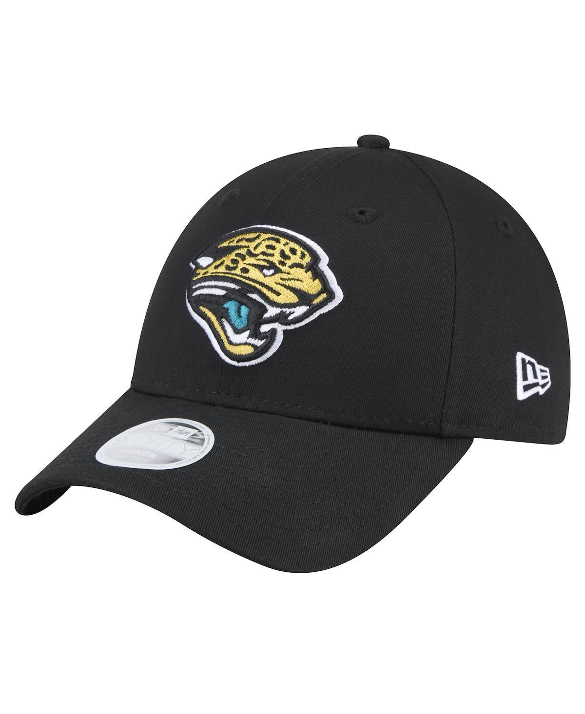 New Era Womens Black Jacksonville Jaguars Throwback Logo Standard 9FORTY Adjustable Hat Product Image