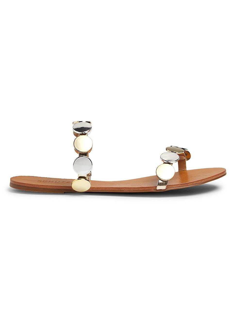 Womens Acacia Disc-Embellished Leather Sandals Product Image