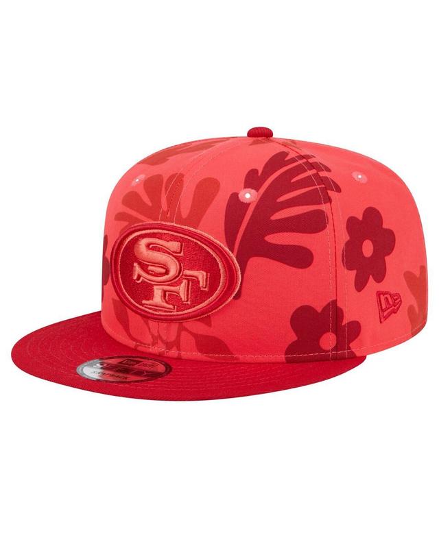 Mens New Era Scarlet San Francisco 49ers Leafy 9FIFTY Snapback Hat Product Image