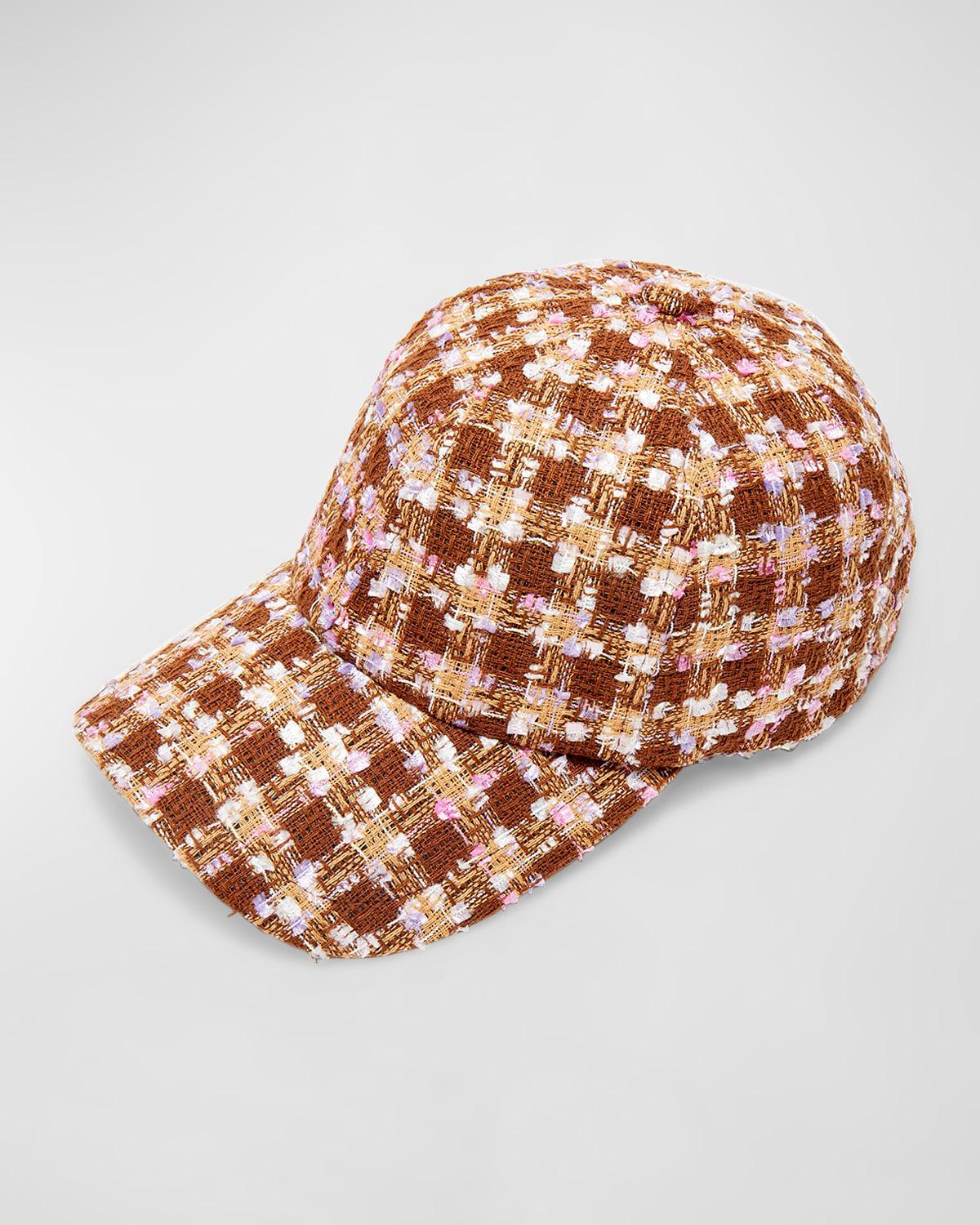 Womens Boucle Check Baseball Cap Product Image