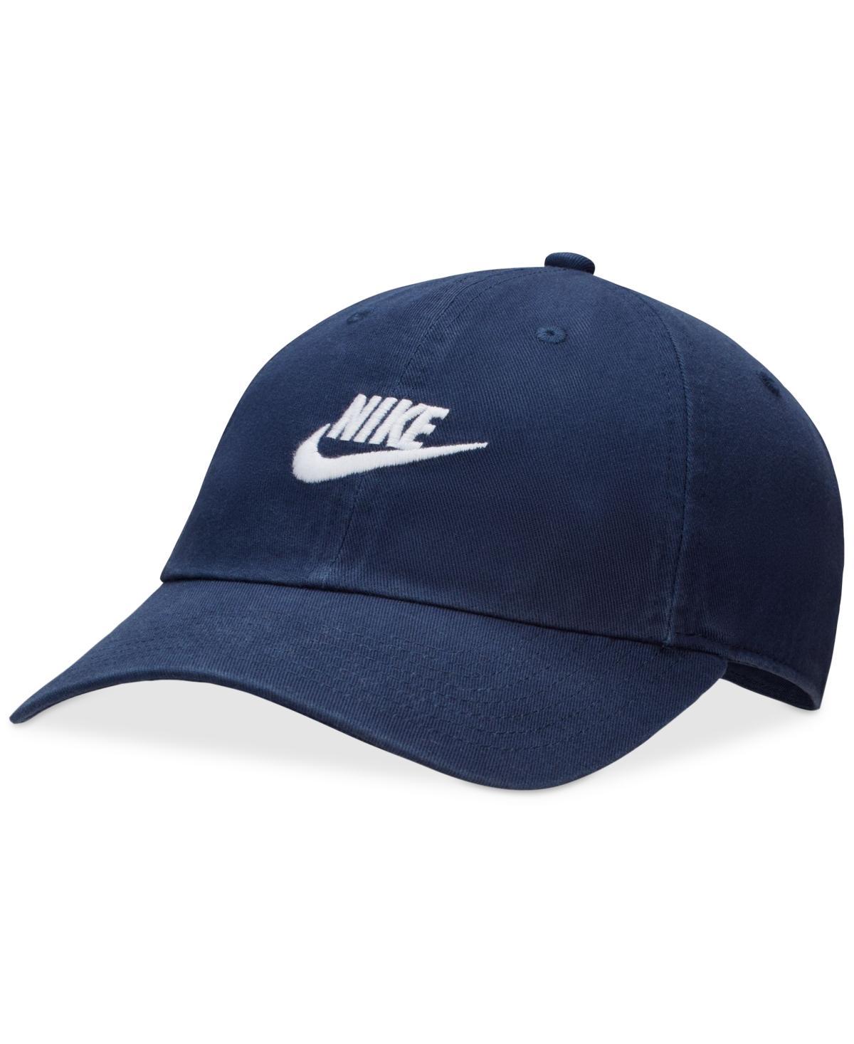 NIKE Men's Club Logo Embroidered Cap In Midnight Navy,white Product Image