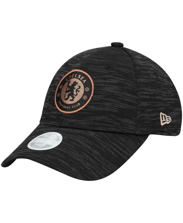 Womens New Era Black Chelsea Shiny Tech 9FORTY Adjustable Hat Product Image