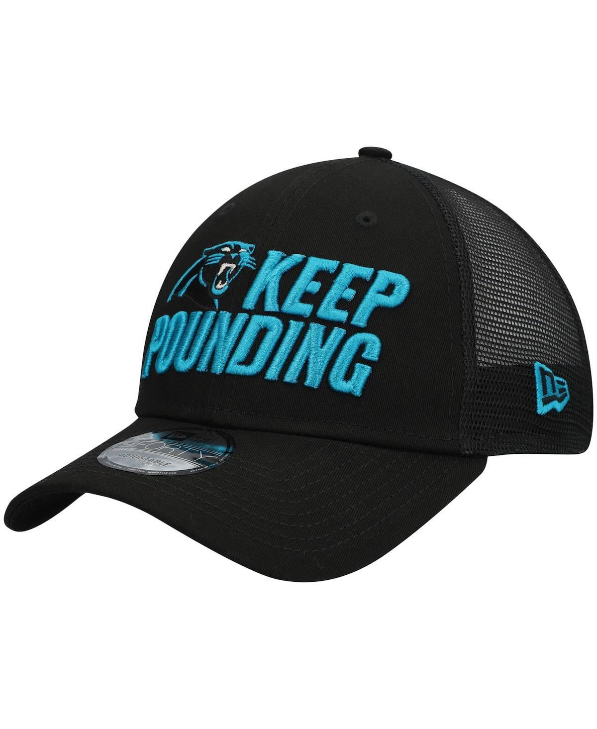 Mens New Era Carolina Panthers Keep Pounding Trucker 9FORTY Snapback Hat Product Image