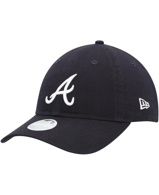 Womens New Era Atlanta Braves Team Logo Core Classic 9TWENTY Adjustable Hat, Blue Product Image