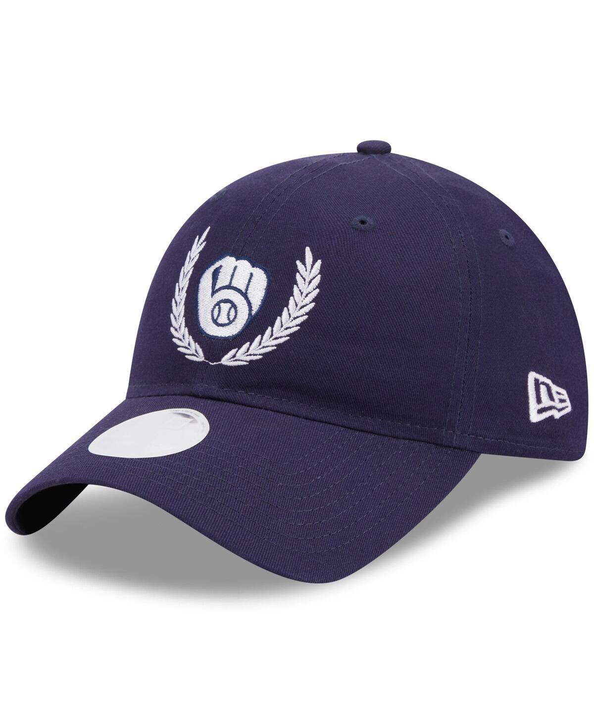 Womens New Era Navy Milwaukee Brewers Leaves 9TWENTY Adjustable Hat Product Image