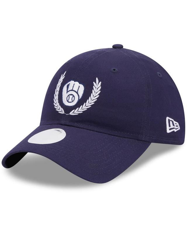 Womens New Era Milwaukee Brewers Leaves 9TWENTY Adjustable Hat, Blue Product Image