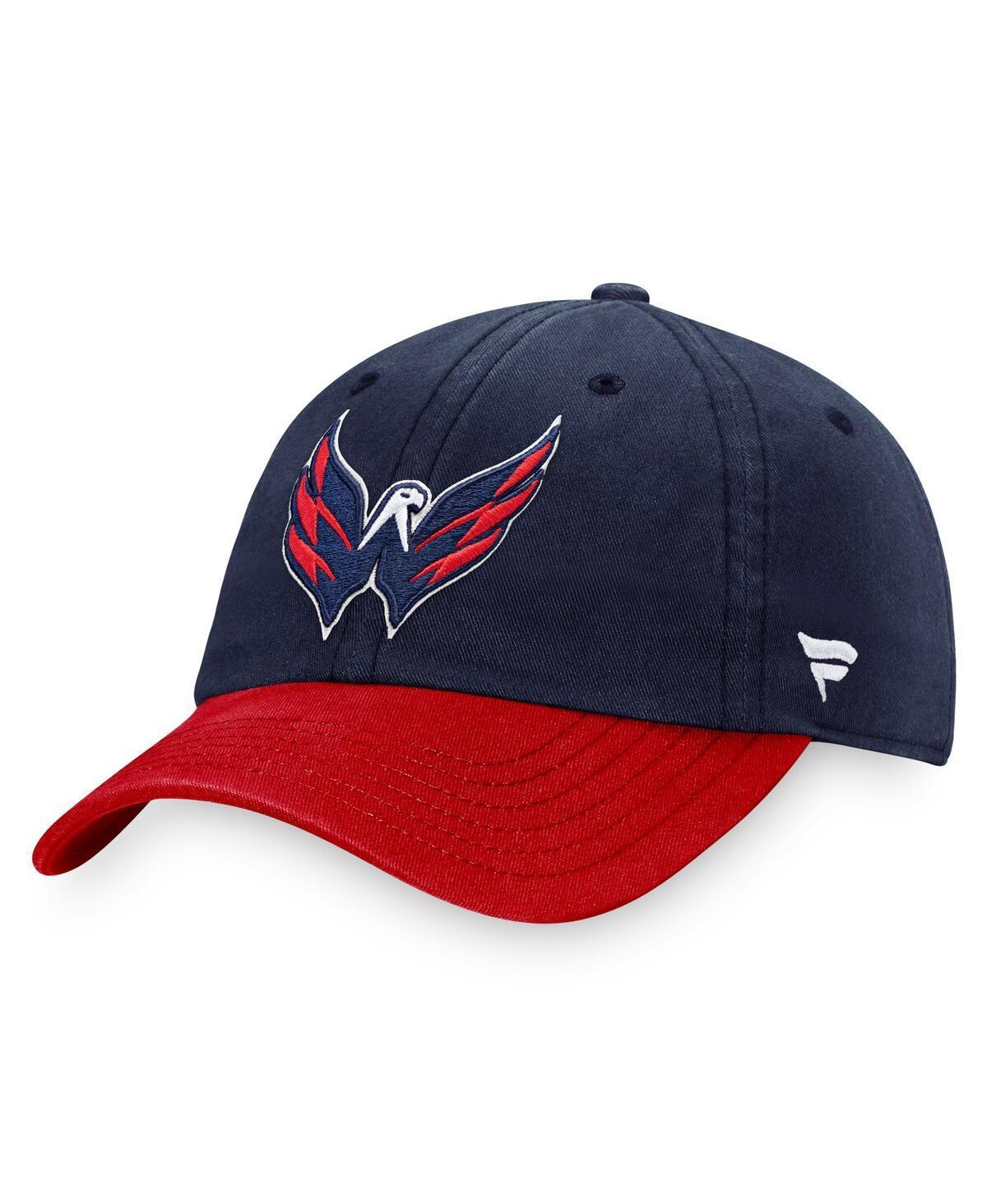 Mens Fanatics Branded Navy/Red Washington Capitals Core Primary Logo Adjustable Hat Product Image