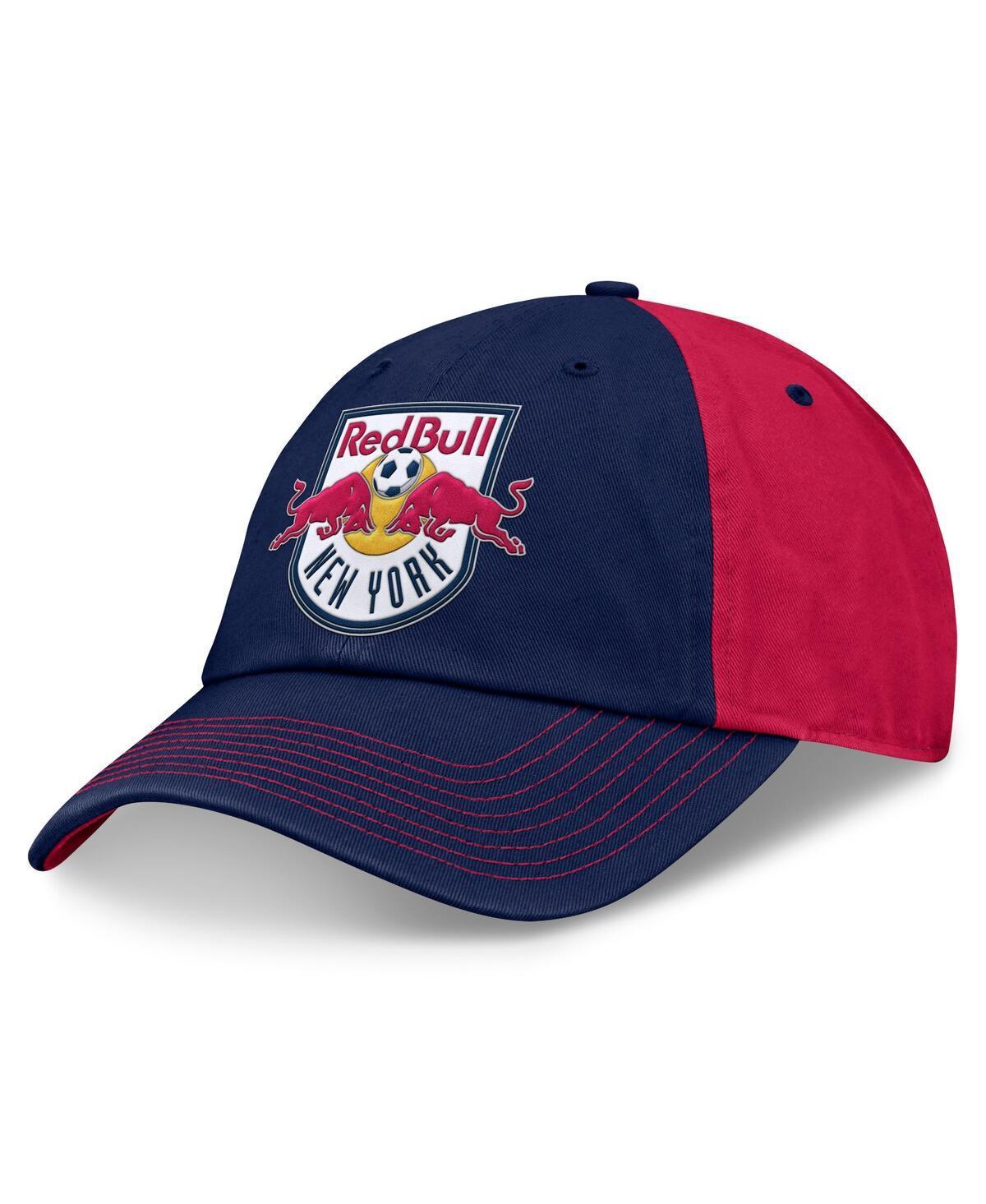 Mens Fanatics /Red New York Red Bulls Iconic Blocked Fundamental Adjustable Hat, Blue Product Image