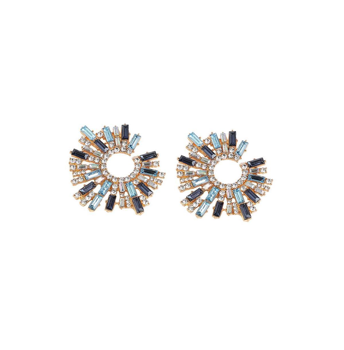 Sohi Womens Crystal Stud Earrings Product Image