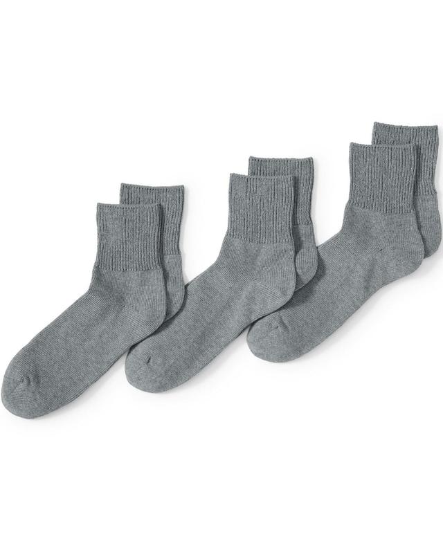 Mens Lands End 3-Pack Cotton Rib Quarter-Crew Socks Product Image