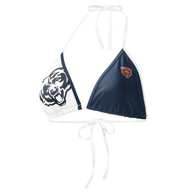 Womens G-III 4Her by Carl Banks /White Chicago Bears Play Action Bikini Top Blue Product Image