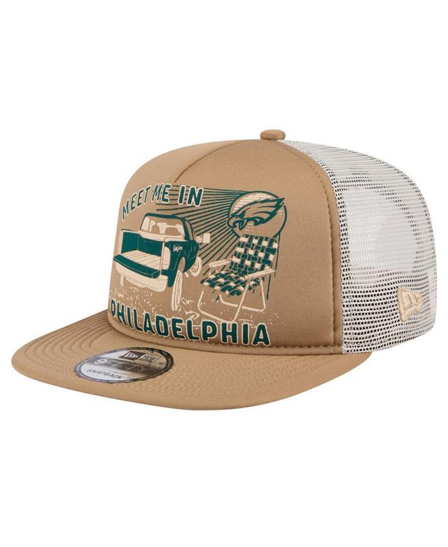 Mens New Era Tan Philadelphia Eagles Meet Me 9FIFTY Snapback Hat Product Image