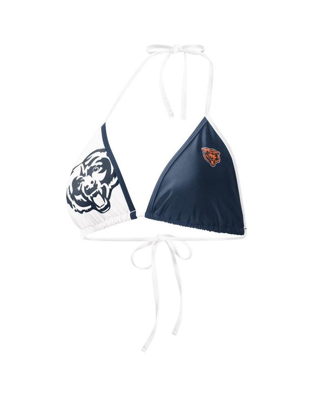 Womens G-III 4Her by Carl Banks /White Chicago Bears Play Action Bikini Top Blue Product Image