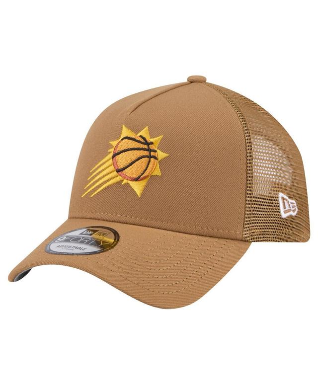 New Era Mens Tan Phoenix Suns 9FORTY A-Frame Trucker Adjustable Hat Product Image