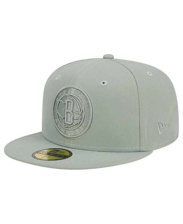 Mens New Era Light Green Brooklyn Nets Sage Color Pack 59FIFTY Fitted Hat Product Image