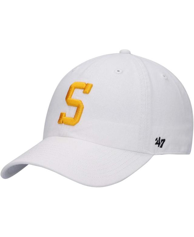 Mens White Pittsburgh Steelers Team Clean Up Adjustable Hat Product Image