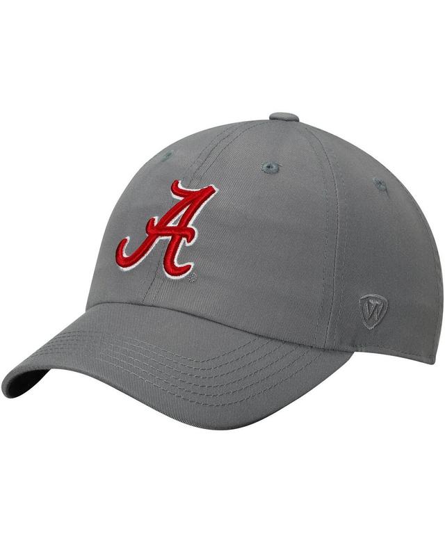 Mens Top of the World Gray Alabama Crimson Tide Primary Logo Staple Adjustable Hat Product Image