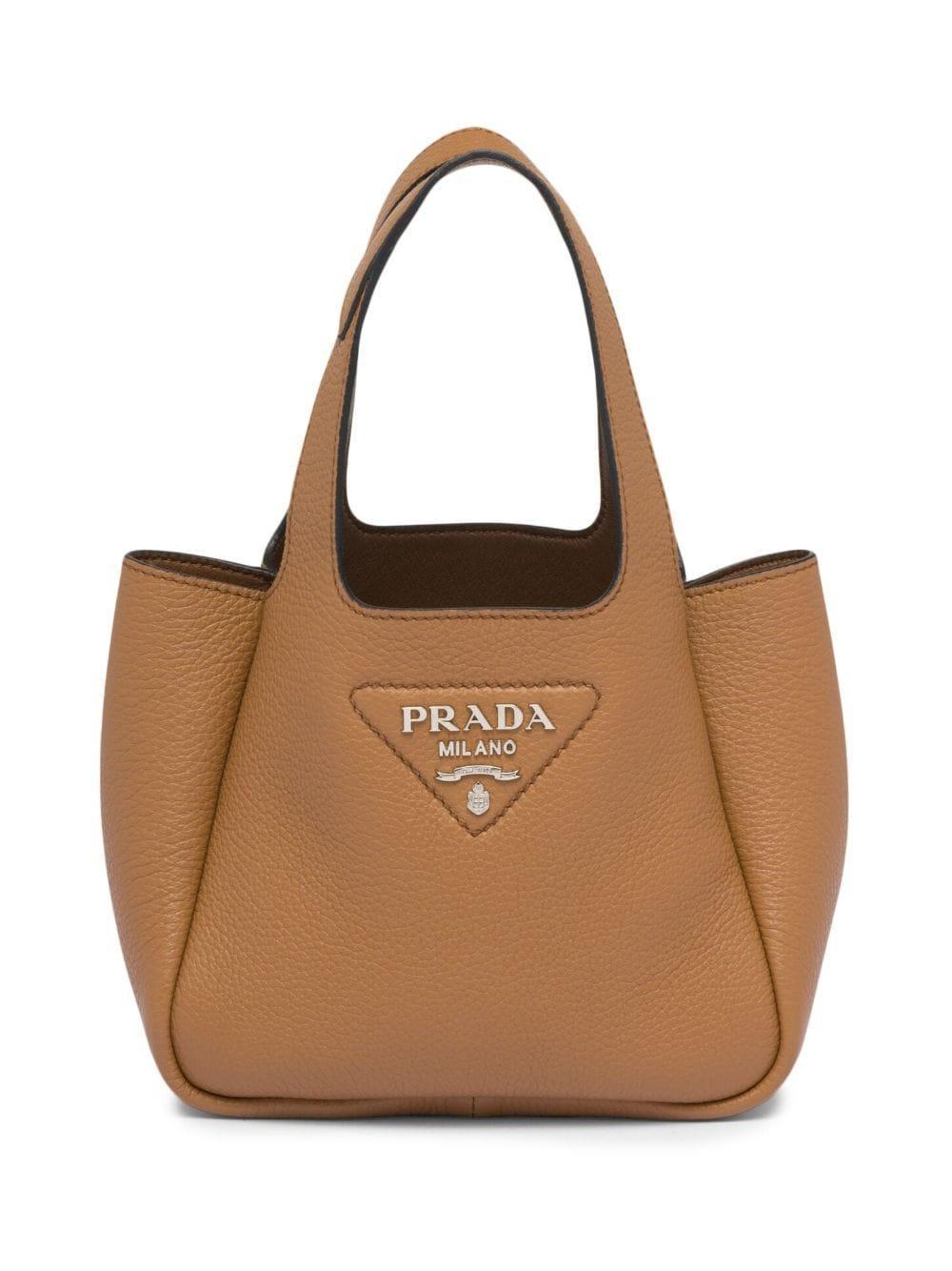 Logo-plaque Tote Bag In Brown Product Image