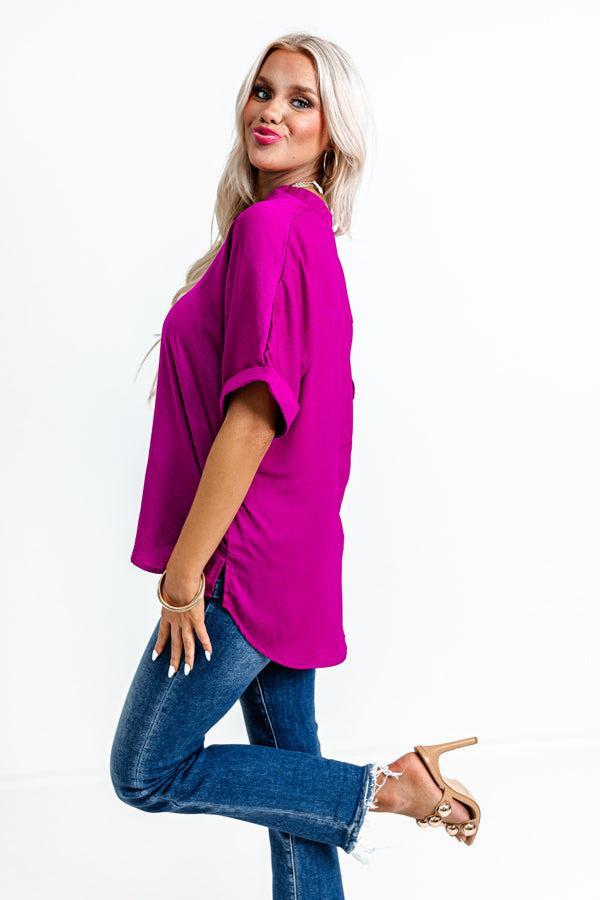 Stylish Setting Shift Top in Berry Product Image