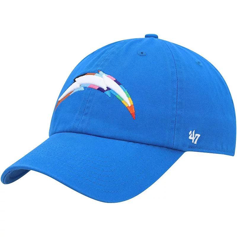 Mens 47 Brand Powder Blue Los Angeles Chargers Pride Clean Up Adjustable Hat Product Image