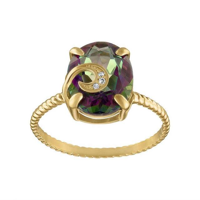 Tiara 10k Gold Mystic Topaz & Diamond Accent Ring, Womens Yellow Product Image