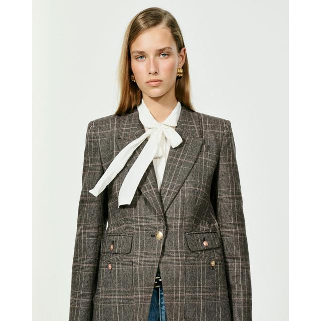 Vivienne blazer in plaid Italian wool blend Product Image