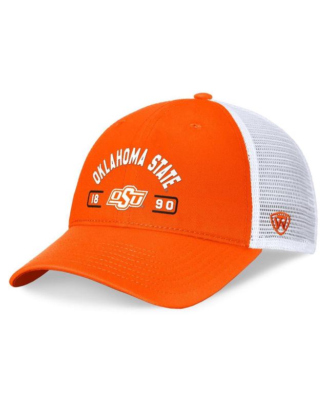 Top of the World Mens Orange Oklahoma State Cowboys Free Kick Trucker Adjustable Hat - Orange, White Product Image