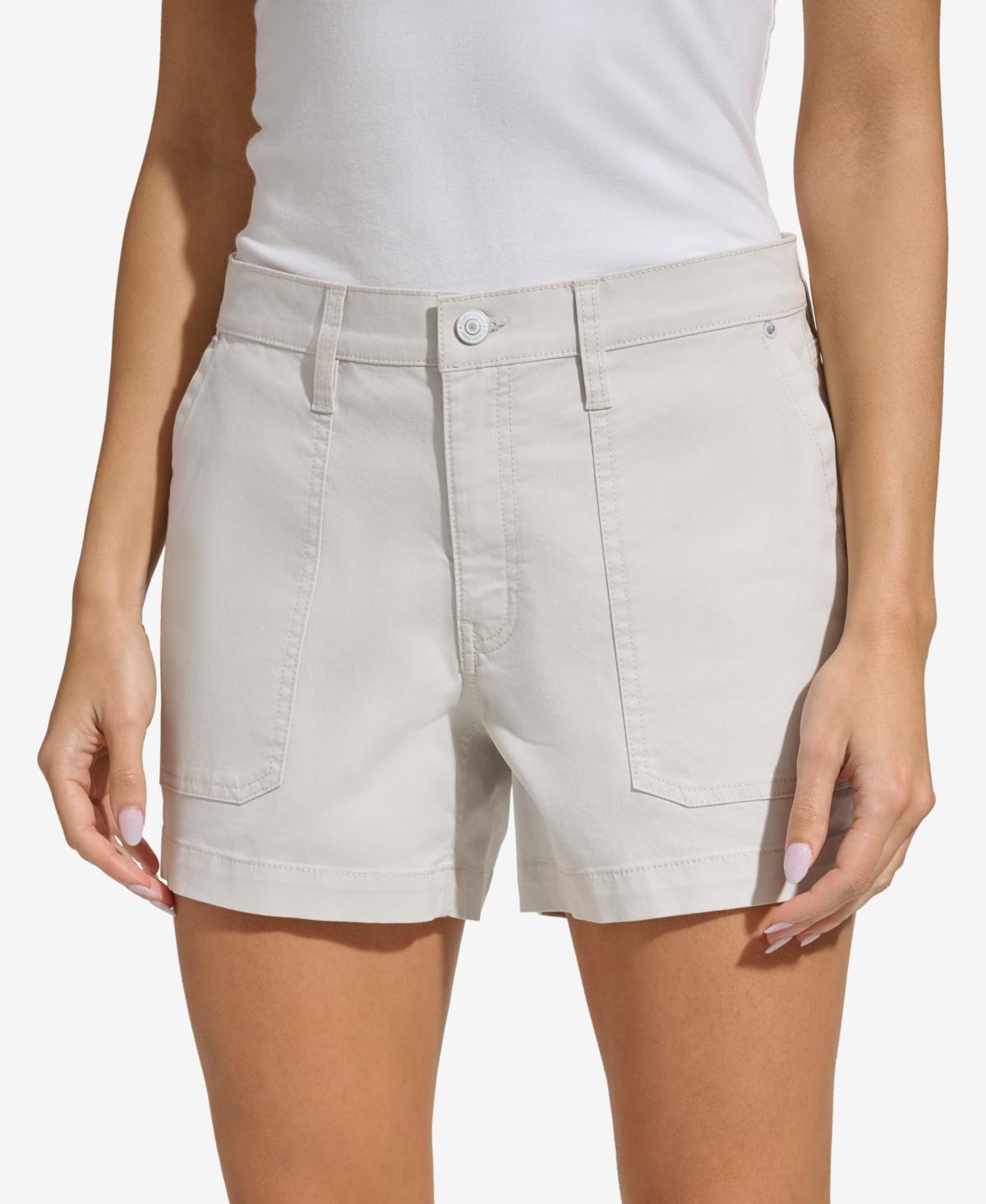 Calvin Klein Jeans Womens Mid Rise Utility Denim Shorts Product Image