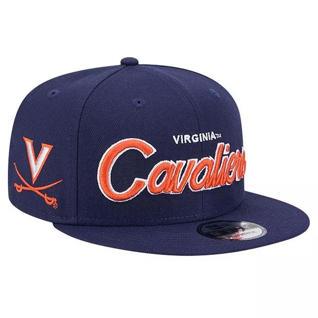 Mens New Era Virginia Cavaliers Team Script 9FIFTY Snapback Hat, Blue Product Image