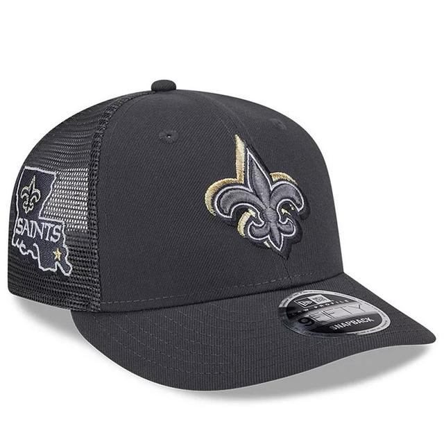 Mens New Era Graphite New Orleans Saints 2024 NFL Draft Low Profile Trucker 9FIFTY Snapback Hat Product Image