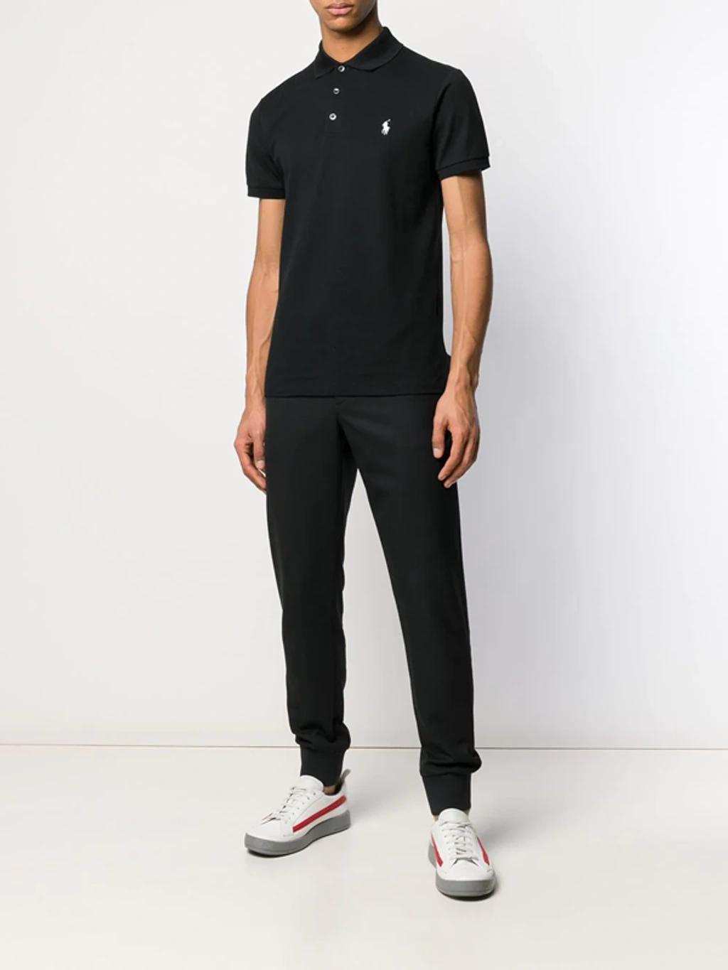 Contrast Logo Polo Shirt In Black Product Image