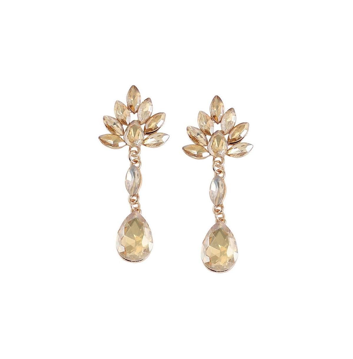 Sohi Womens Gold Dazzling Drop Earrings Product Image