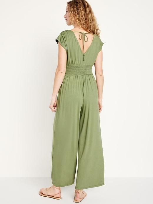 Waist-Defined Shirred Jumpsuit Product Image