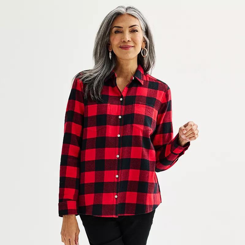 Womens Croft & Barrow The Extra Soft Plaid Flannel Shirt Product Image