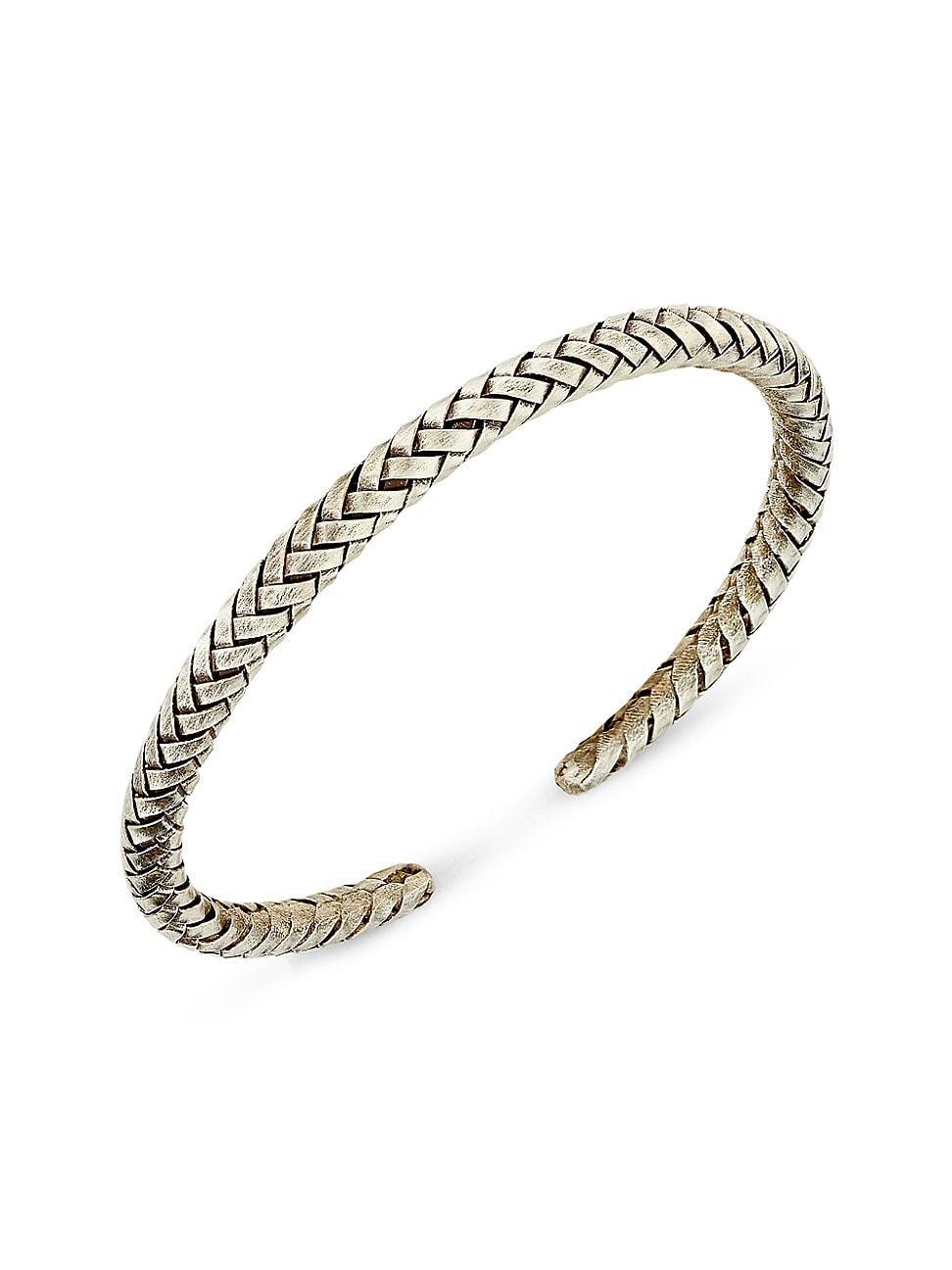 Mens Sterling Silver Braided Cuff Product Image