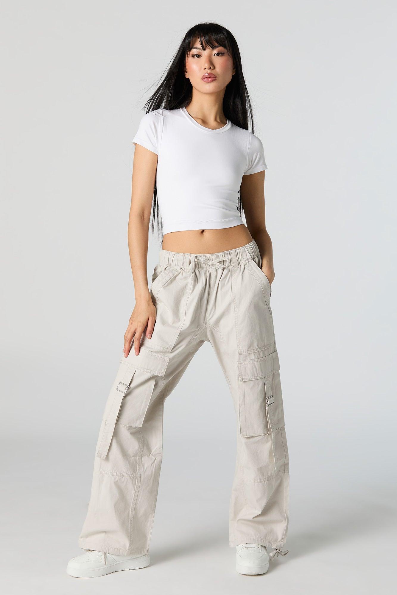 Drawstring Straight Leg Utility Cargo Pant Female Product Image