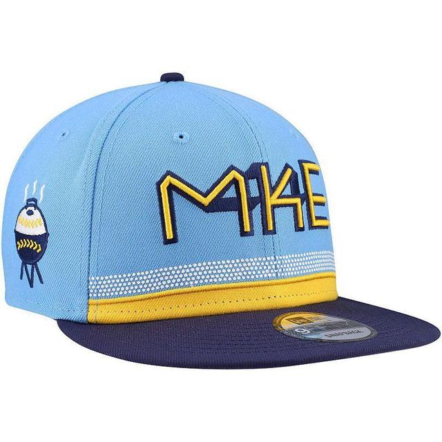 Mens New Era Powder Blue Milwaukee Brewers City Connect 9FIFTY Snapback Hat Product Image