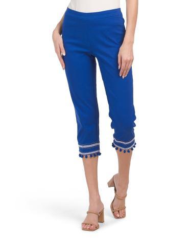 Pom Pom Cuff Pants for Women Product Image