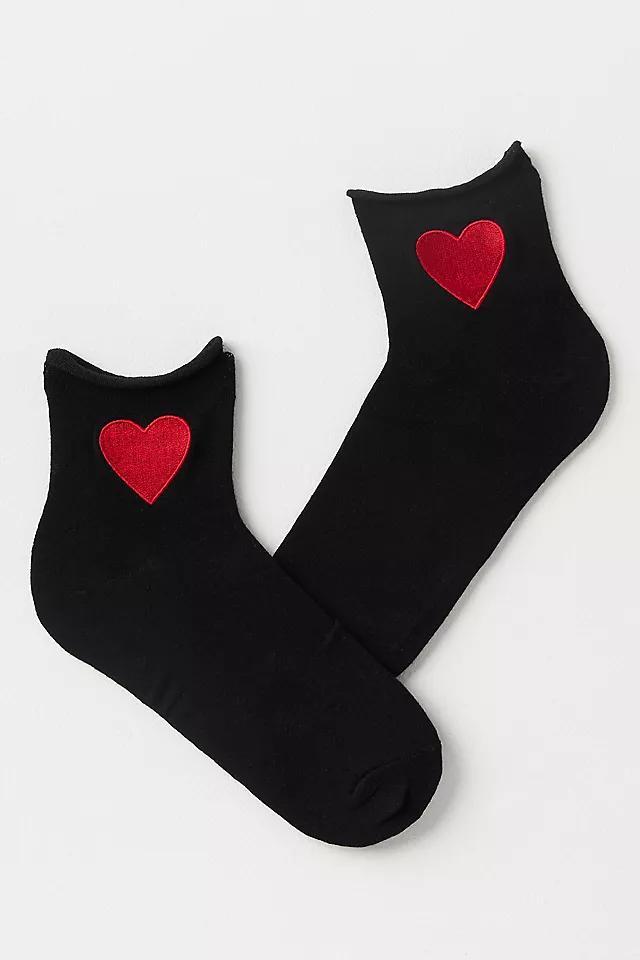 MeMoi Heart Roll-Top Socks Product Image