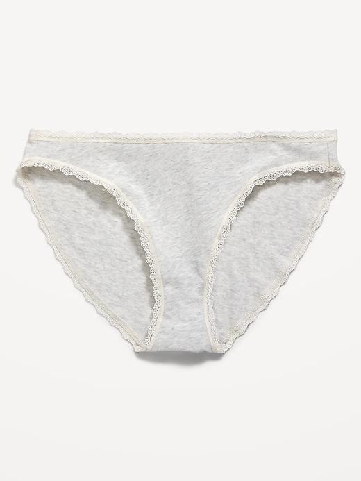 Mid-Rise Everyday Cotton Lace-Lined Bikini Underwear Product Image