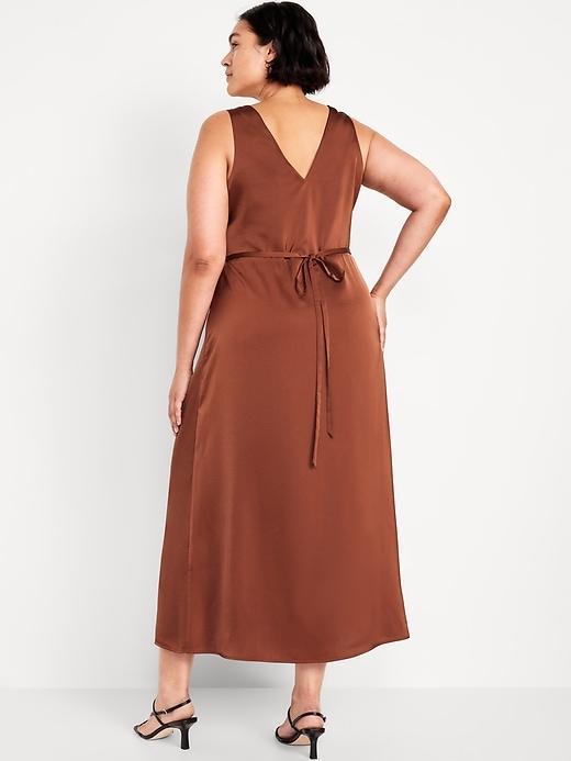 Sleeveless Satin Midi Slip Dress Product Image