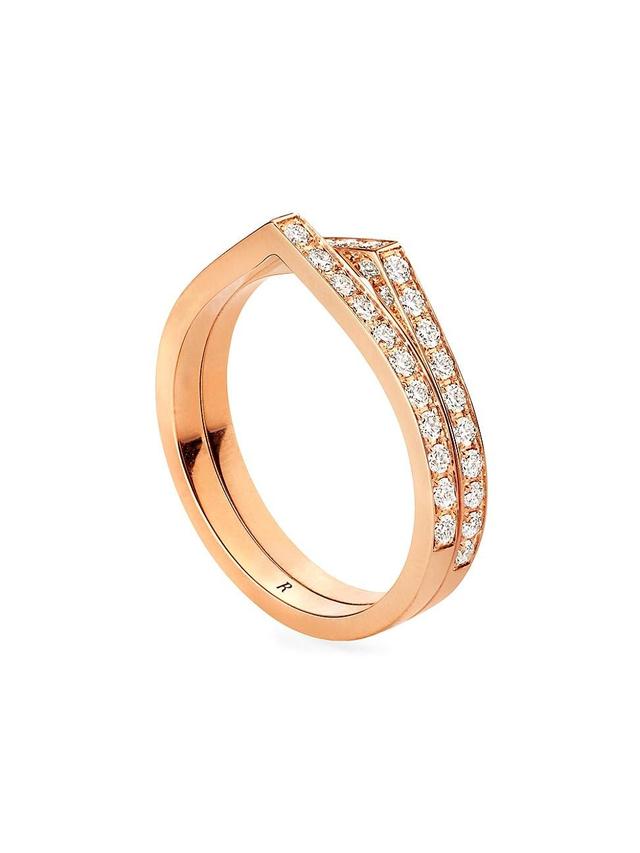 Womens Antifer 18K Pink Gold & 0.52 TCW Diamond Double Ring Product Image